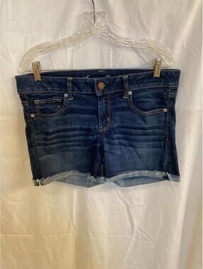 American Eagle Womans Shortie Shorts Hi-Rise size 12 Dark Wash